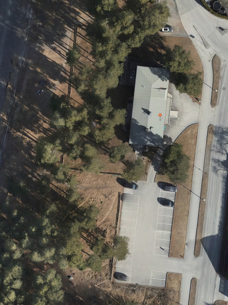 Aerial photo from 2022 showing that the access to the property from the north has been removed.