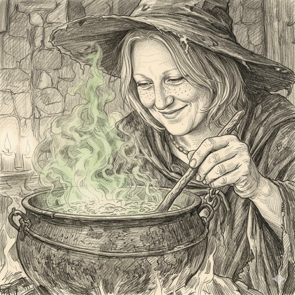 Heksa koker heksebrygg.